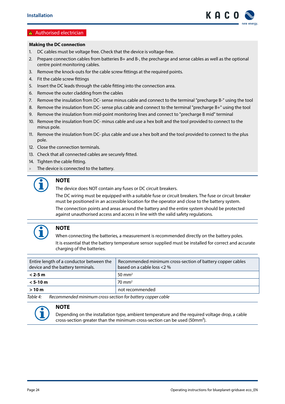KACO blueplanet gridsave eco 5.0 TR1 User Manual | Page 24 / 46