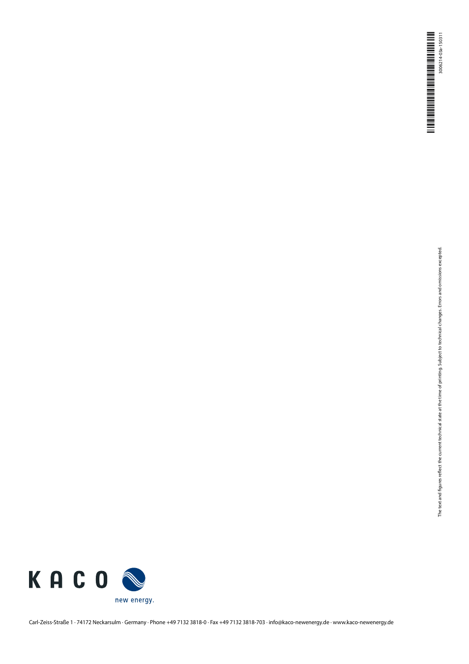 KACO blueplanet gridsave eco 5.0 TR1 User Manual | Page 46 / 46