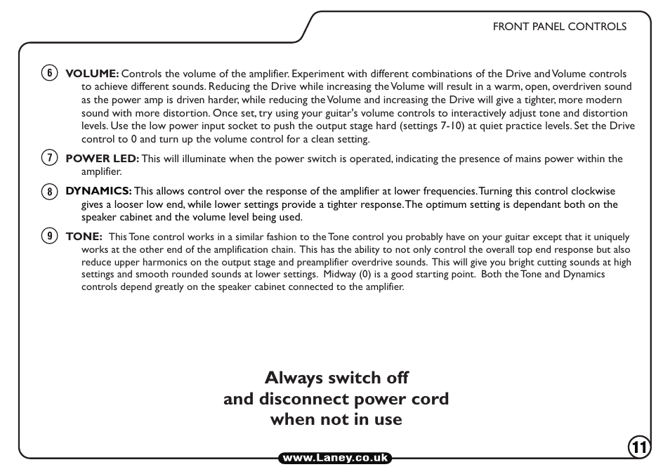 Laney TI15-112 User Manual | Page 11 / 20