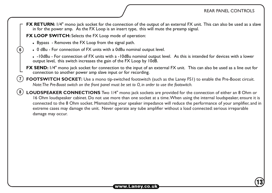 Laney TI15-112 User Manual | Page 13 / 20