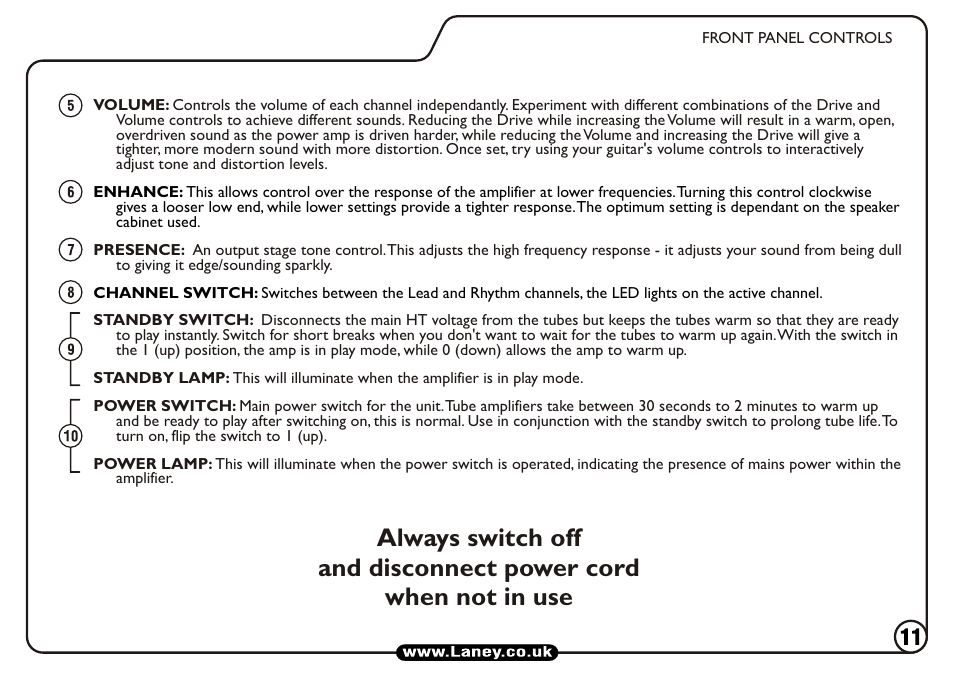 Laney TI100 User Manual | Page 11 / 20