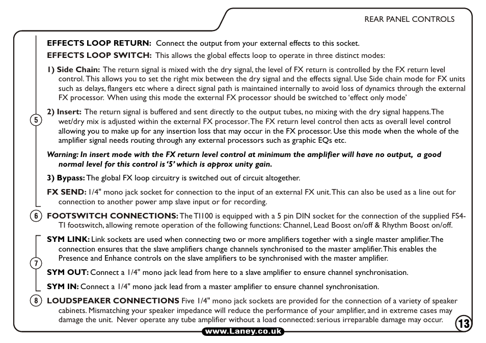 Laney TI100 User Manual | Page 13 / 20