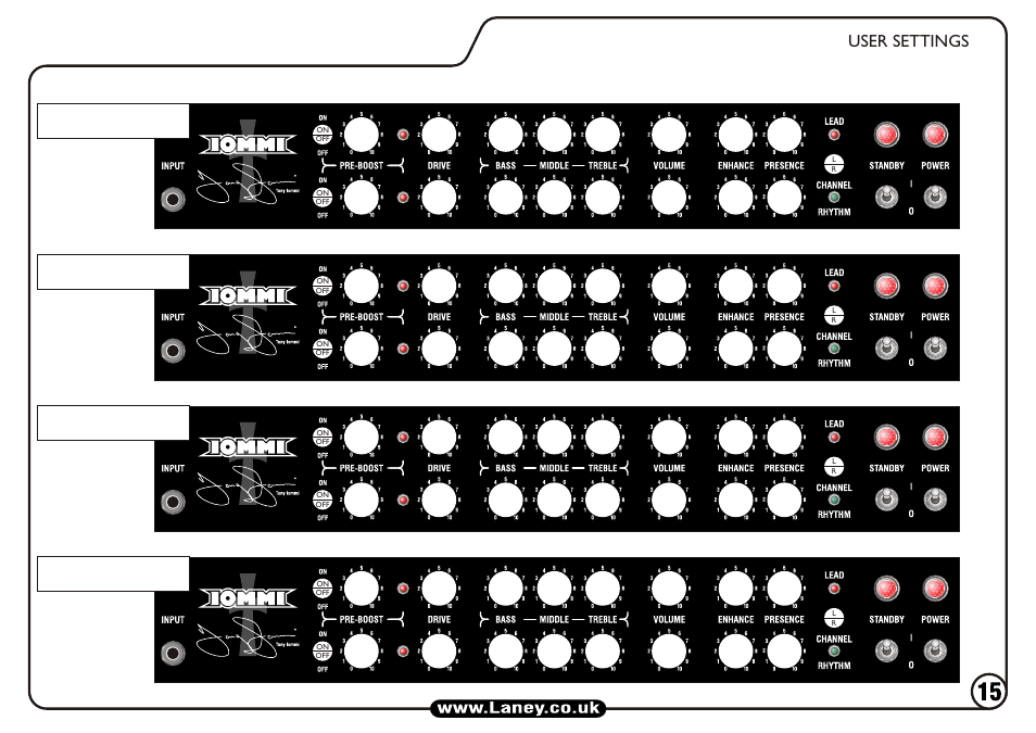 User settings | Laney TI100 User Manual | Page 15 / 20