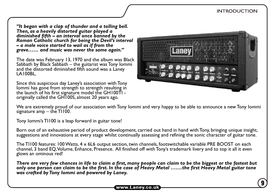 Laney TI100 User Manual | Page 9 / 20