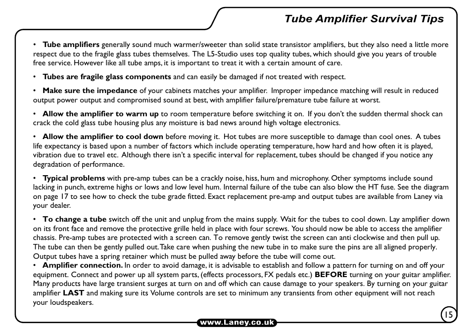 Laney L5-STUDIO User Manual | Page 15 / 20