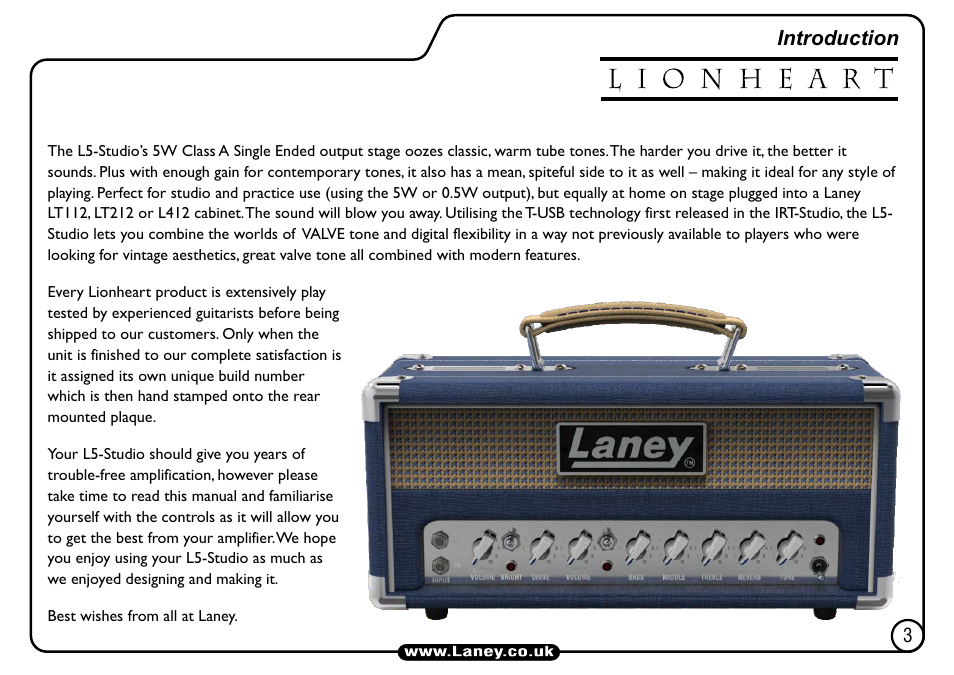 Laney L5-STUDIO User Manual | Page 3 / 20