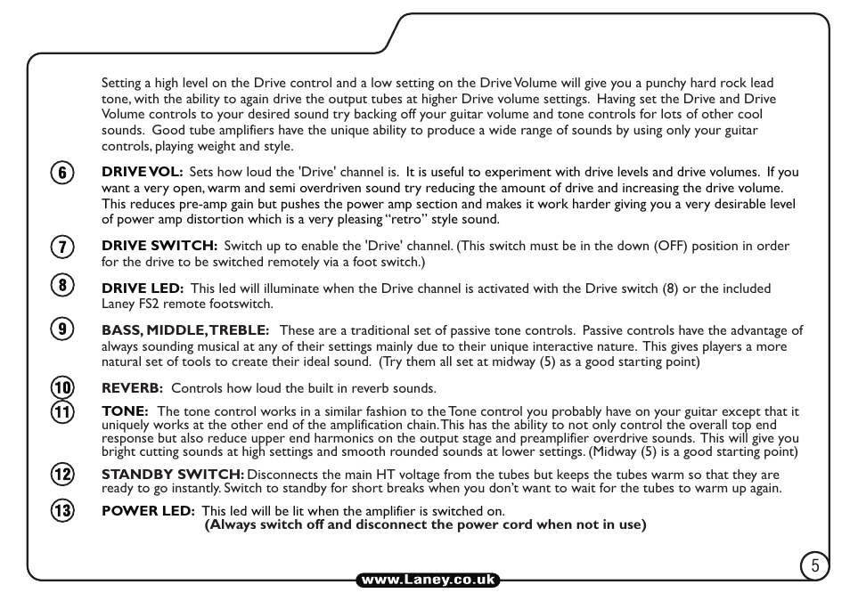 Laney L20T-212 User Manual | Page 5 / 16