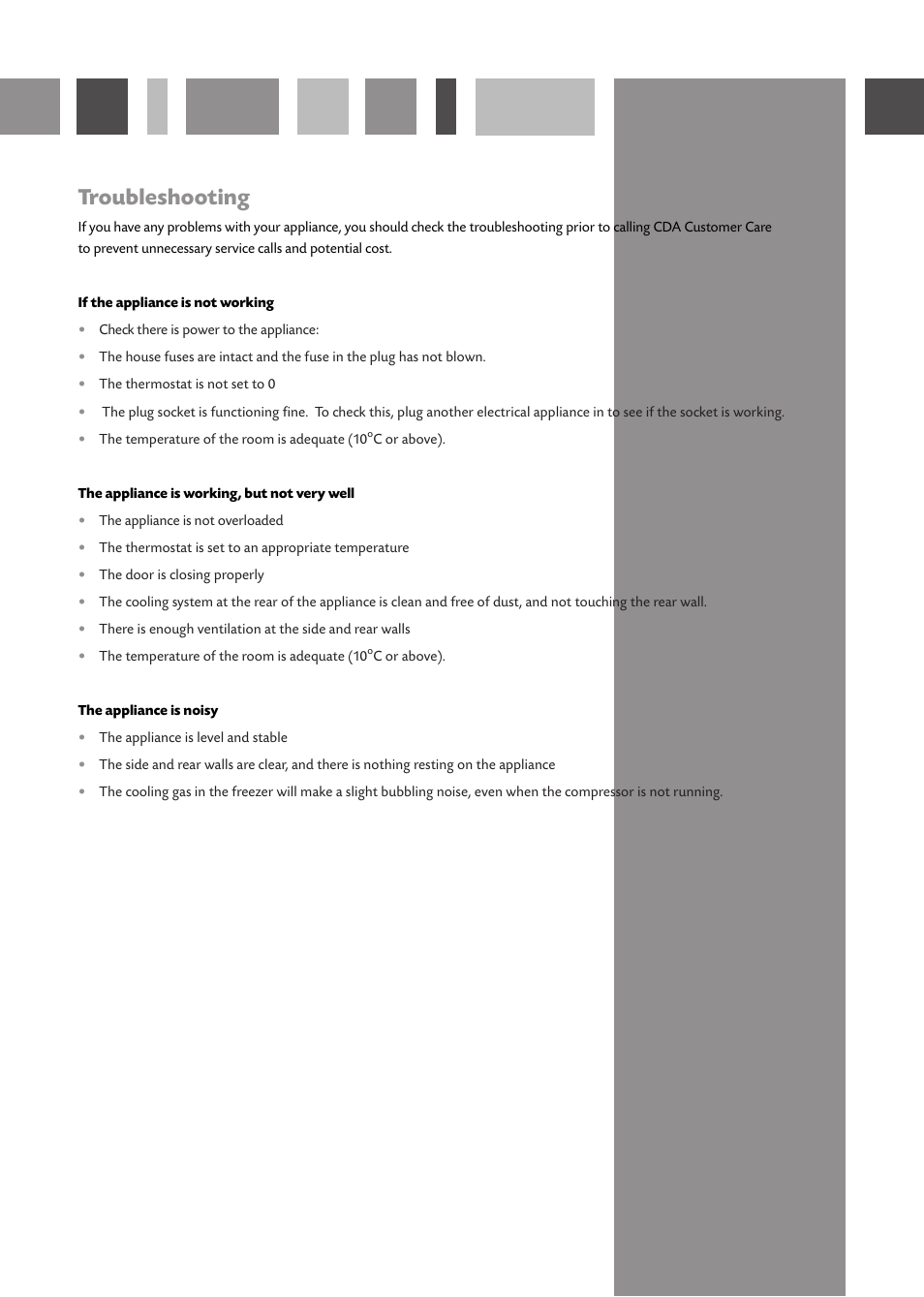 Troubleshooting | CDA FF180 User Manual | Page 6 / 8