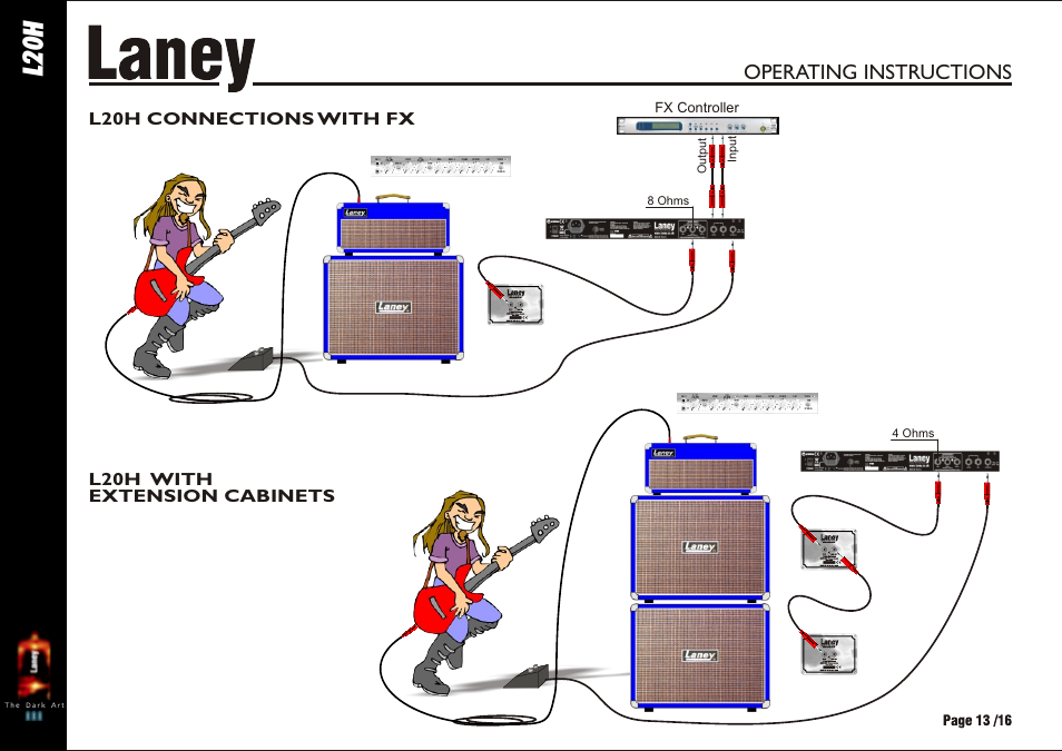 L20h, Operating instructions | Laney L20H User Manual | Page 13 / 16