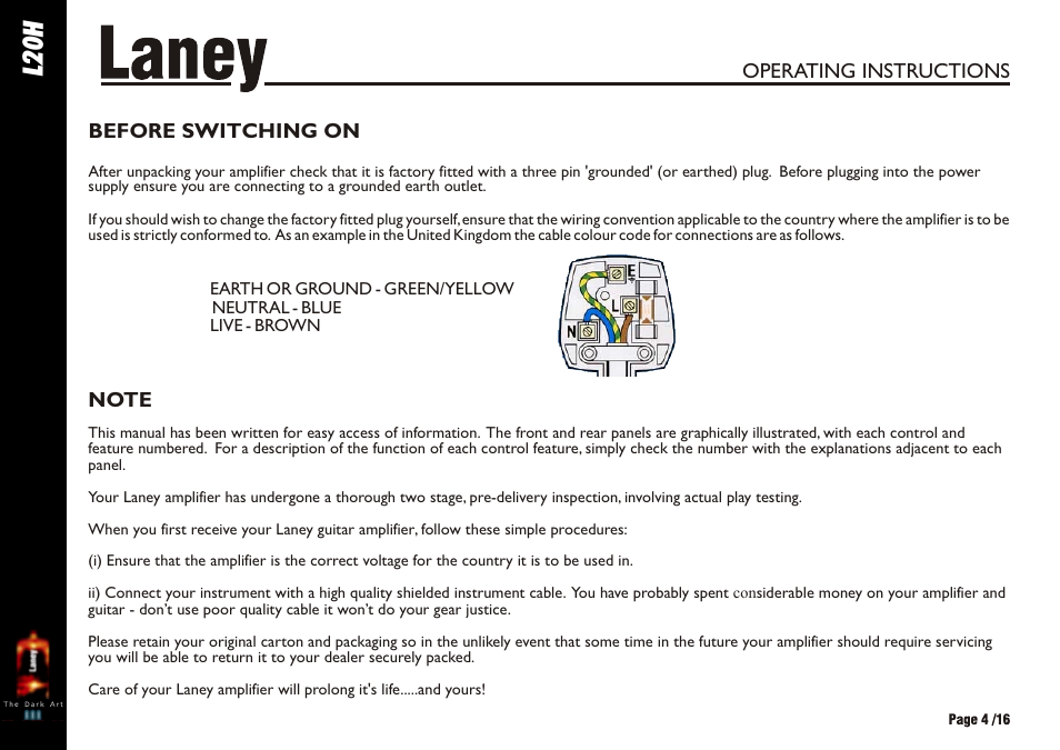 L20h | Laney L20H User Manual | Page 4 / 16