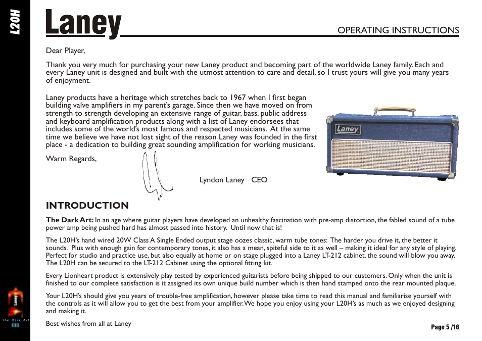 L20h | Laney L20H User Manual | Page 5 / 16