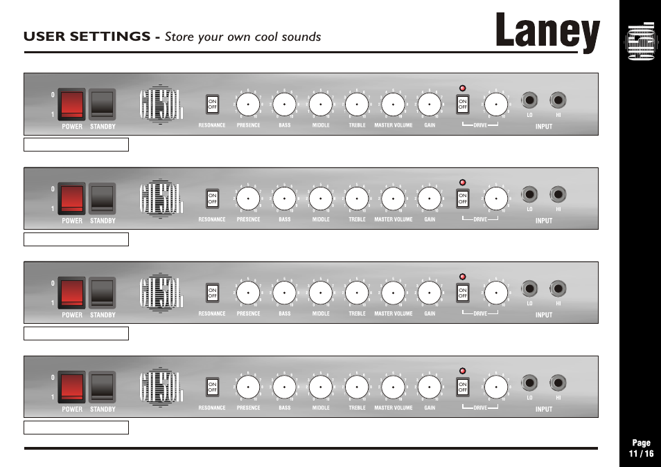 User settings - store your own cool sounds | Laney GH50L User Manual | Page 11 / 16