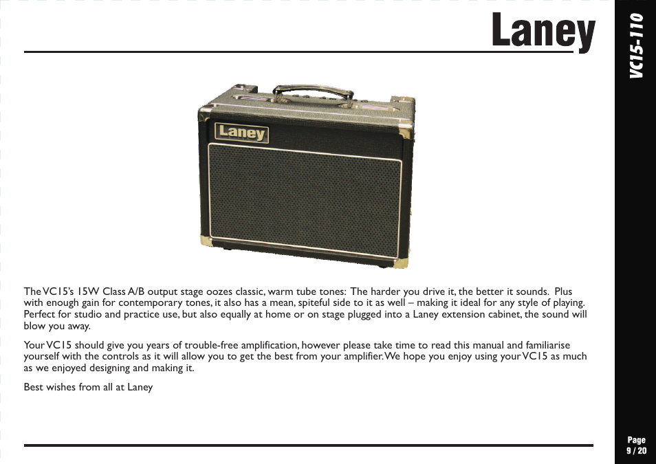 Laney VC15-110 User Manual | Page 9 / 20