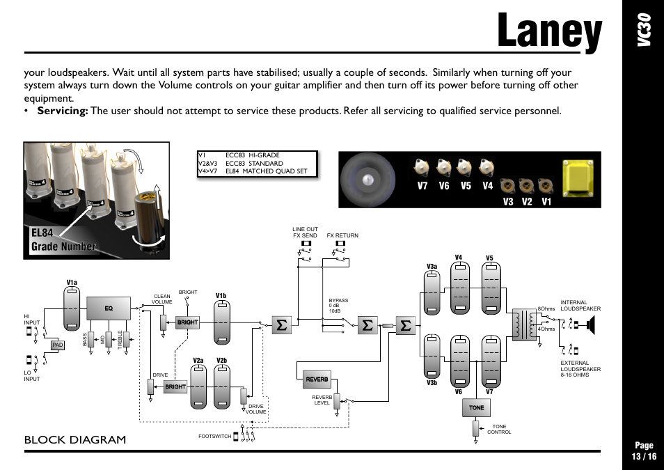 Laney, Cv 30, Tube amplifier survival tips | Laney VC30-112 User Manual | Page 13 / 16