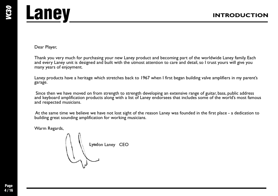 Laney | Laney VC30-112 User Manual | Page 4 / 16