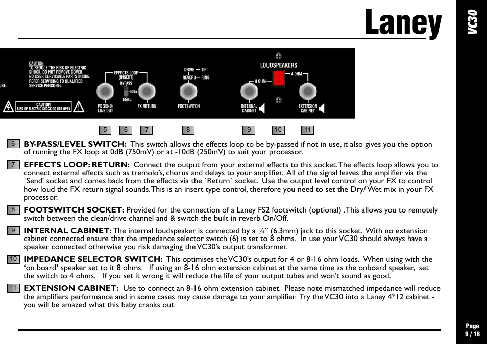 Laney, Cv 30 | Laney VC30-112 User Manual | Page 9 / 16