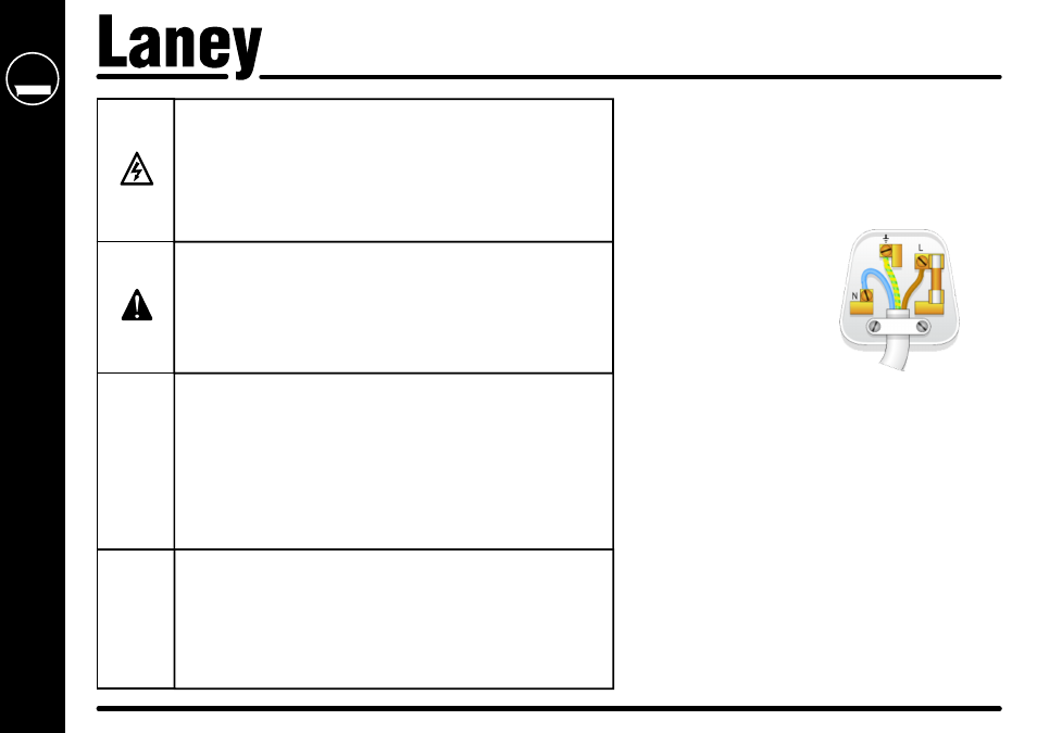 Before switching on | Laney CUB12R User Manual | Page 6 / 16