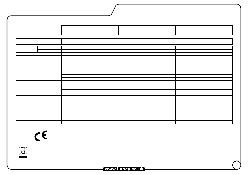 Lv300h, Specifications | Laney LV300 User Manual | Page 7 / 20