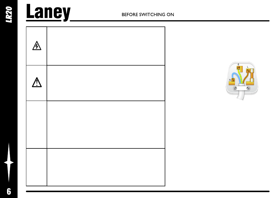 Laney LR20 User Manual | Page 6 / 24