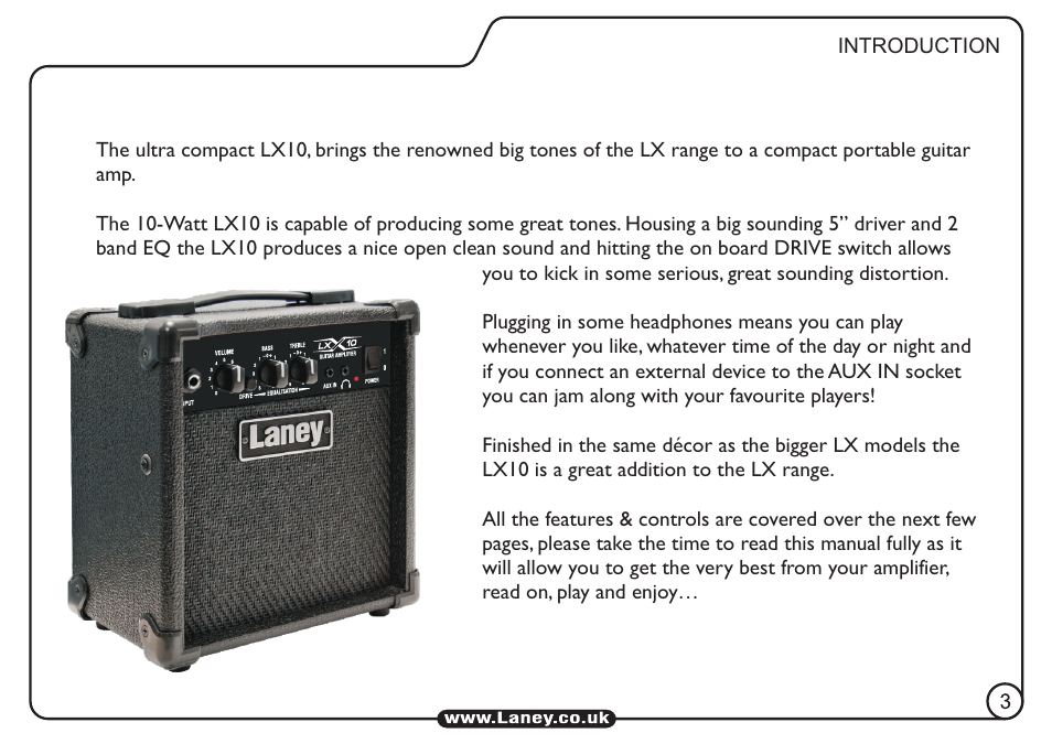 Laney LX10 User Manual | Page 3 / 8