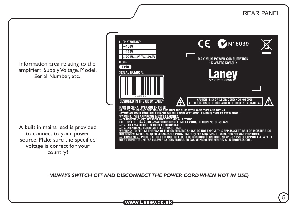 Laney LX10 User Manual | Page 5 / 8