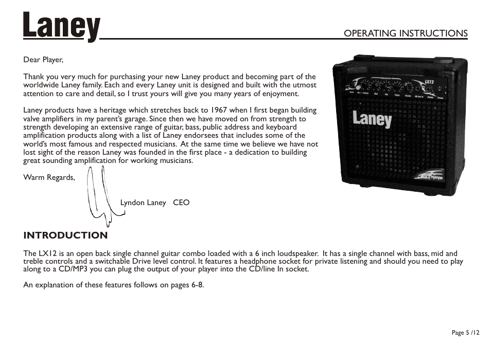 Laney LX12 User Manual | Page 5 / 12
