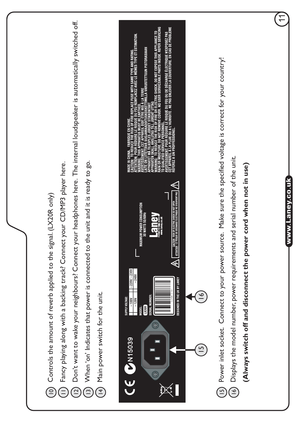 Laney LX20 User Manual | Page 11 / 16