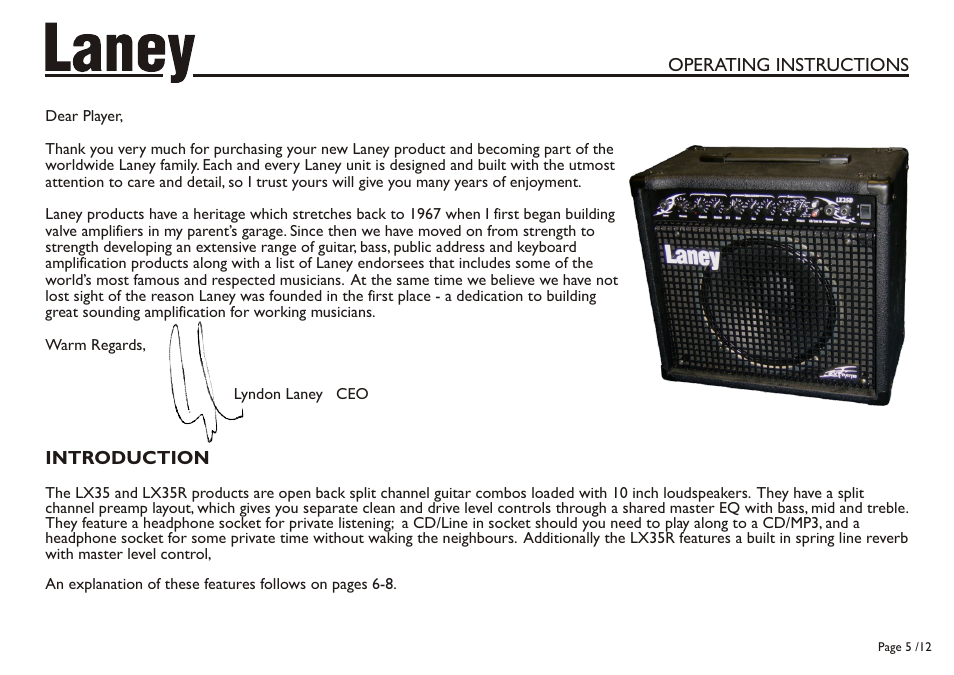 Laney LX35 User Manual | Page 5 / 12