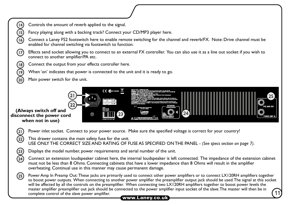 Laney LX120RT User Manual | Page 11 / 16