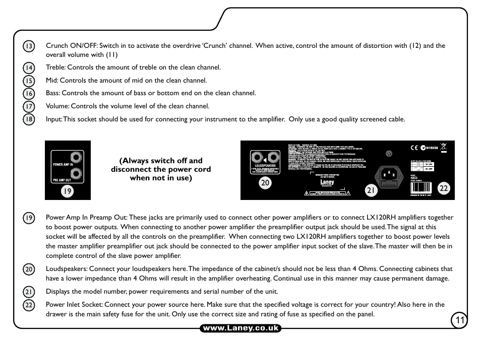 Laney LX120RH User Manual | Page 11 / 16