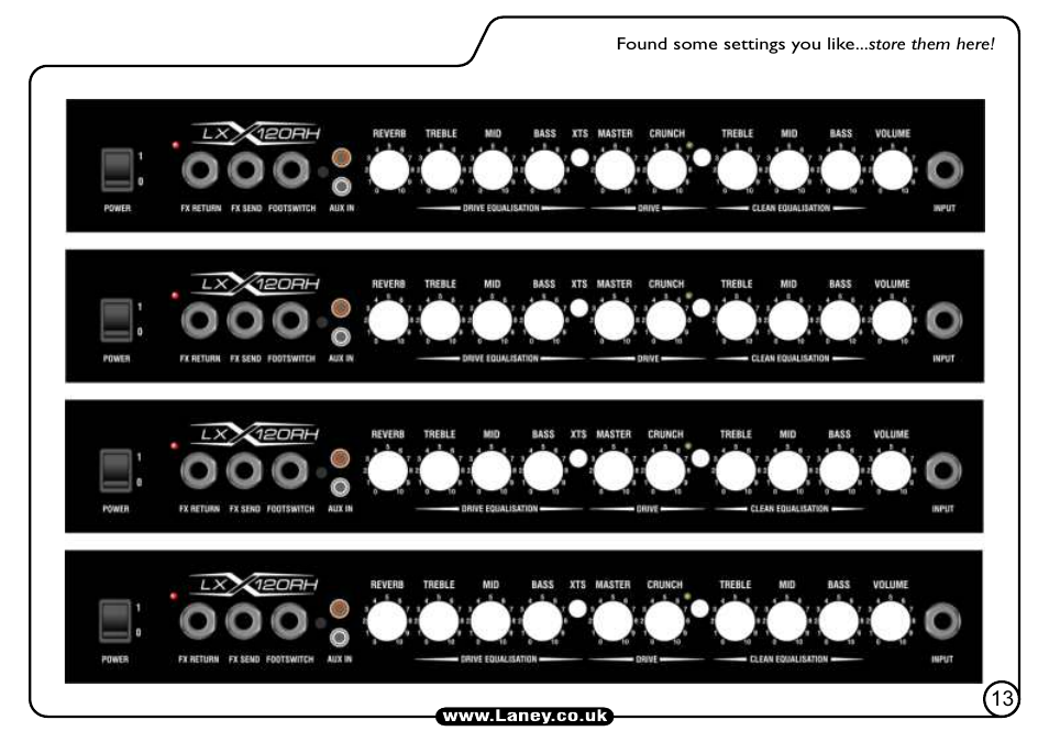 Laney LX120RH User Manual | Page 13 / 16