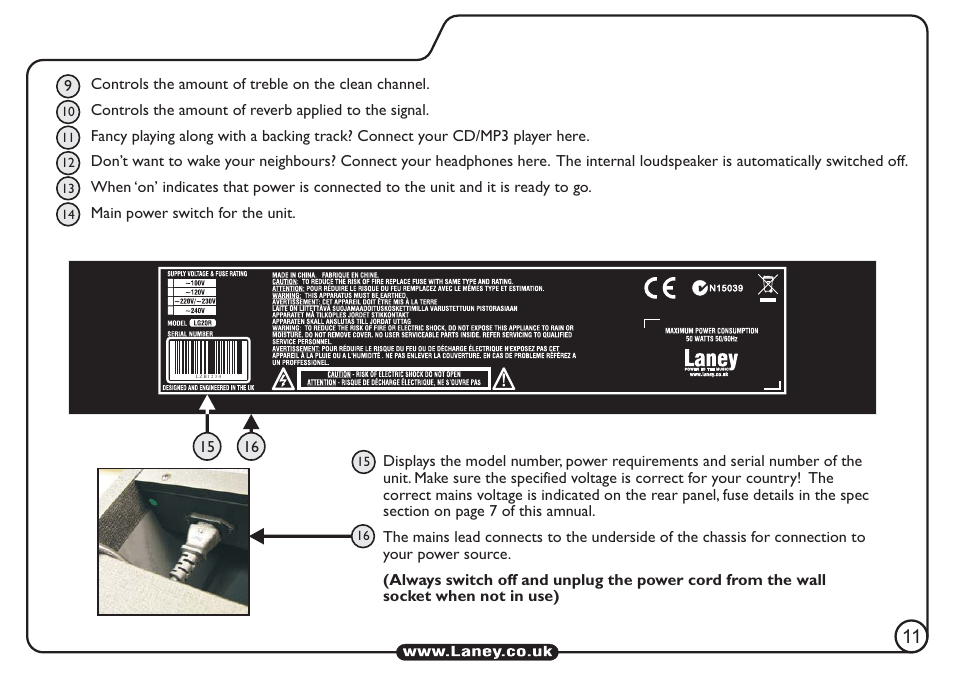 Laney LG20R User Manual | Page 11 / 16