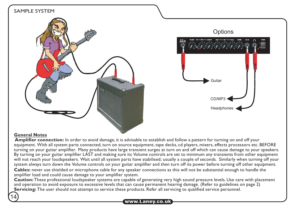 Options | Laney LG20R User Manual | Page 14 / 16