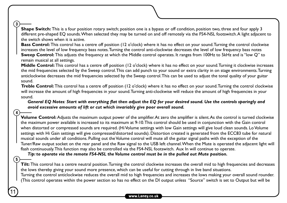 Laney NEXUS-SL User Manual | Page 12 / 24