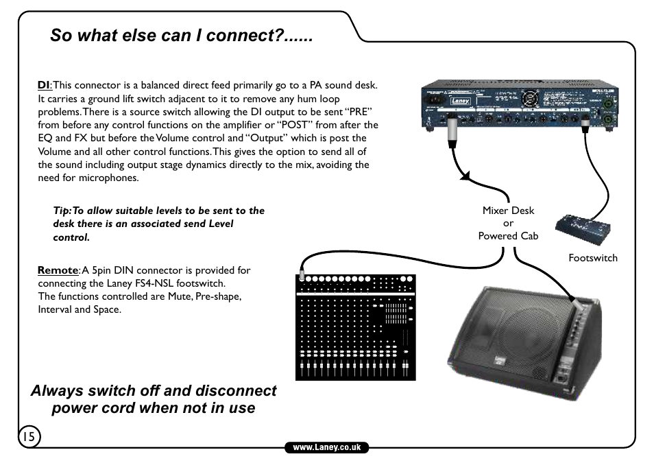 So what else can i connect | Laney NEXUS-SL User Manual | Page 16 / 24