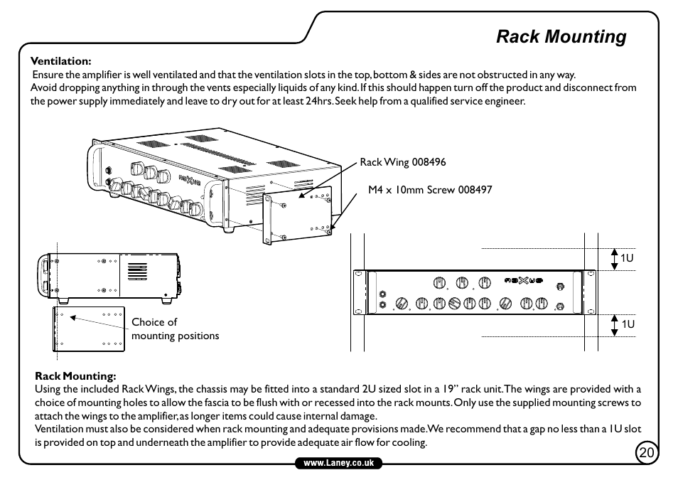 Rack mounting | Laney NEXUS-SL User Manual | Page 21 / 24