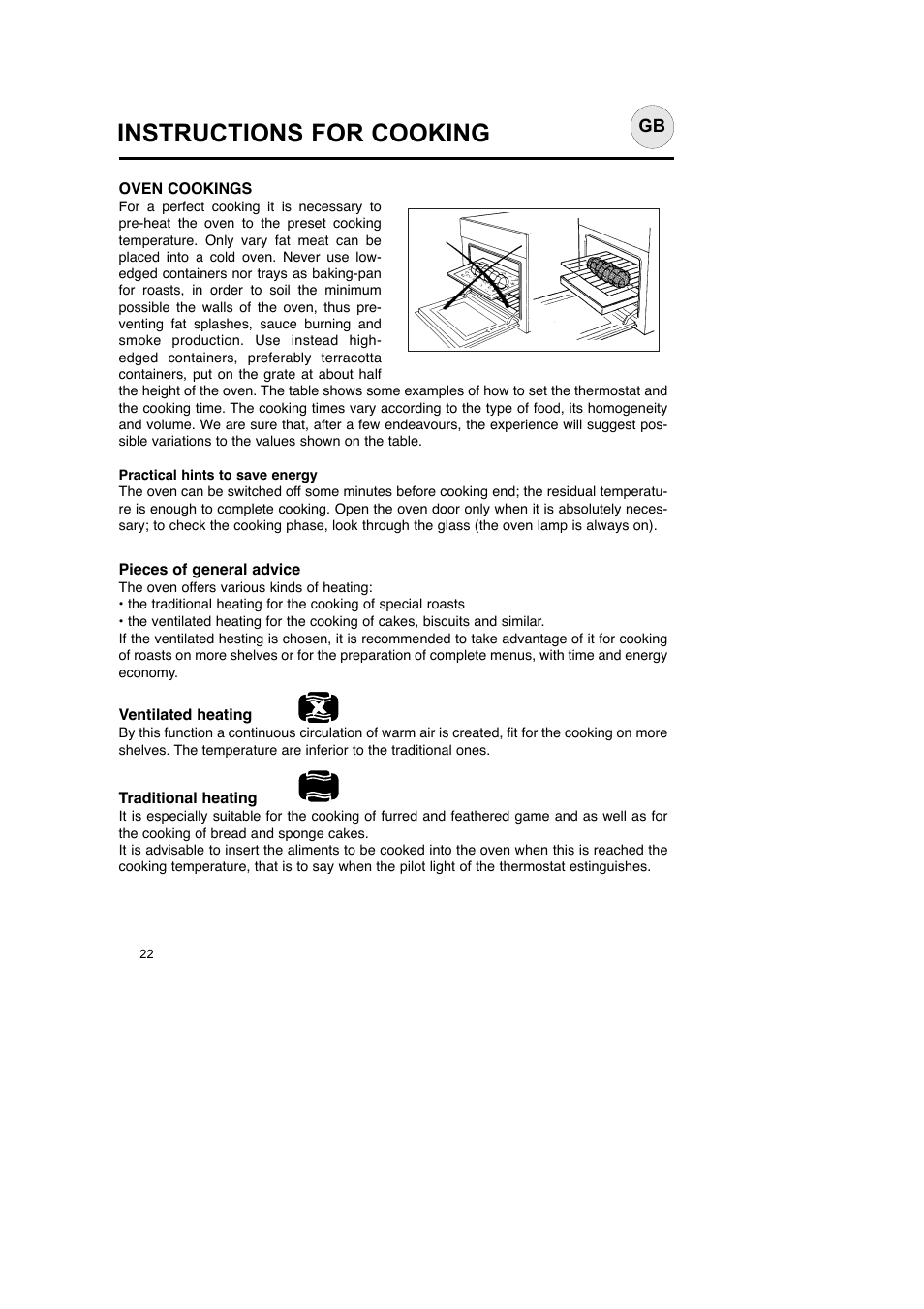 Instructions for cooking | CDA SC145 User Manual | Page 7 / 12