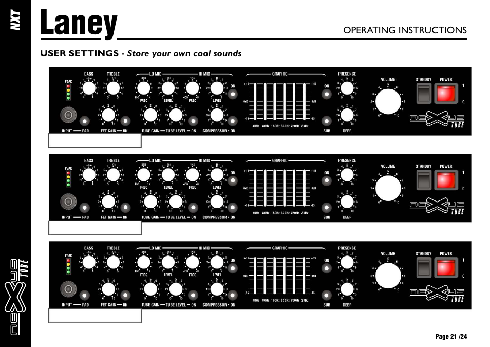 Laney | Laney NEXUS-TUBE User Manual | Page 21 / 24