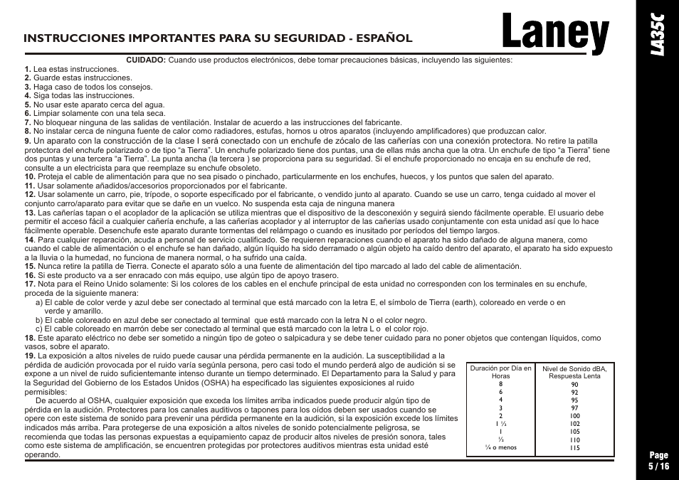 Laney LA35C User Manual | Page 5 / 16