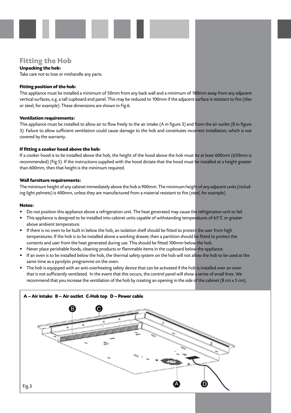 Fitting the hob | CDA HCN610 User Manual | Page 10 / 16