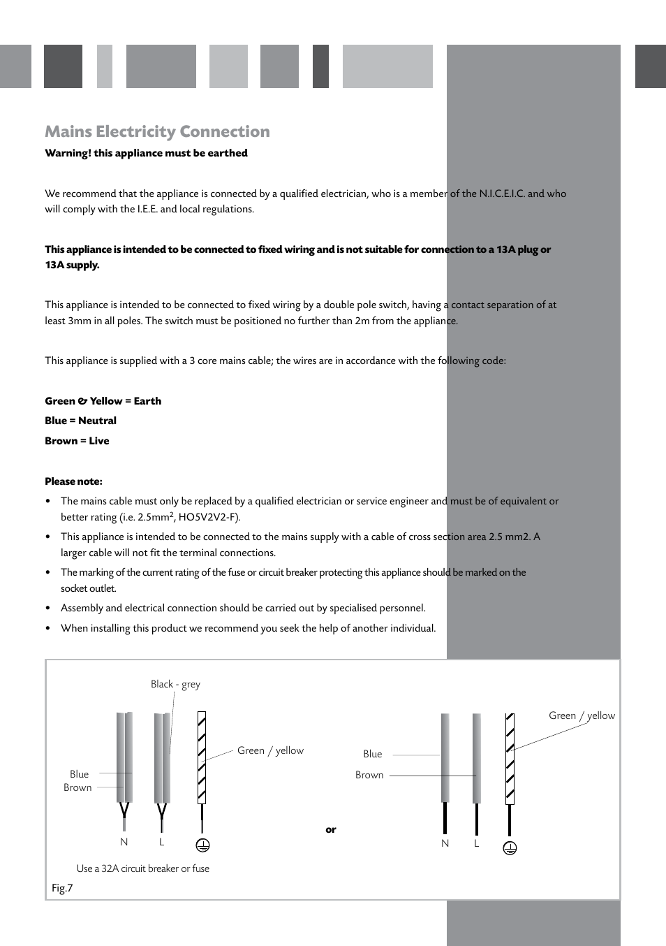 Mains electricity connection | CDA HCN610 User Manual | Page 12 / 16