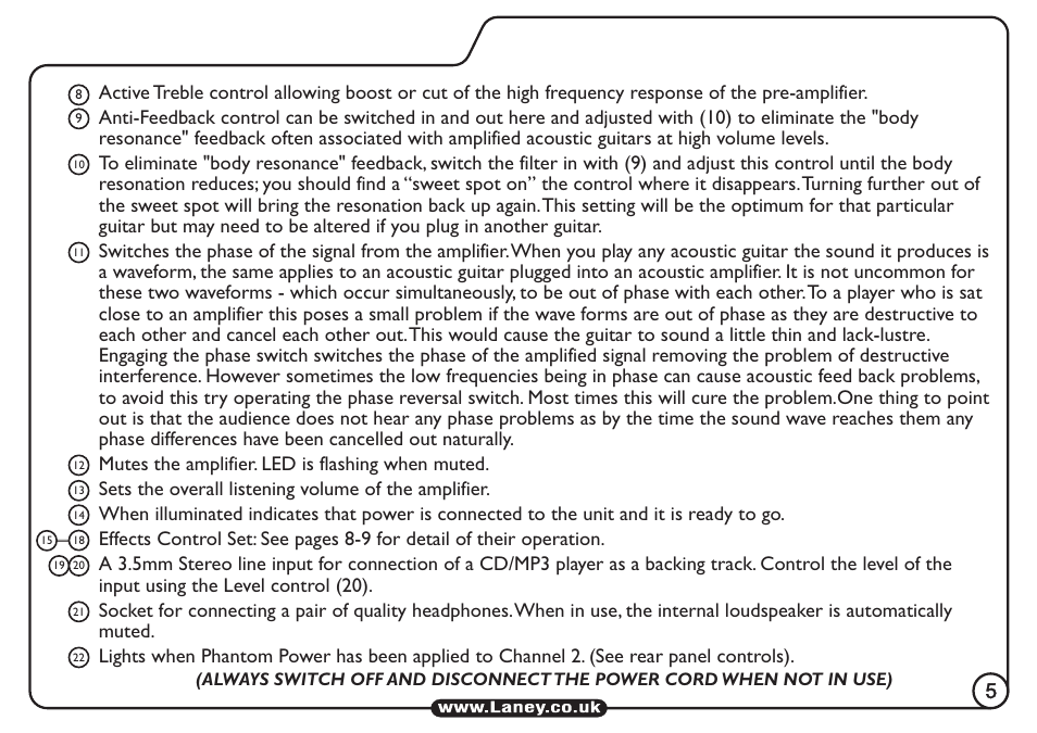 Laney A1 User Manual | Page 5 / 16