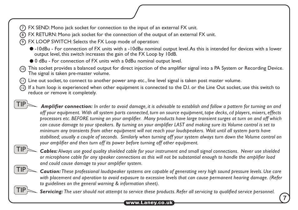 Laney A1 User Manual | Page 7 / 16