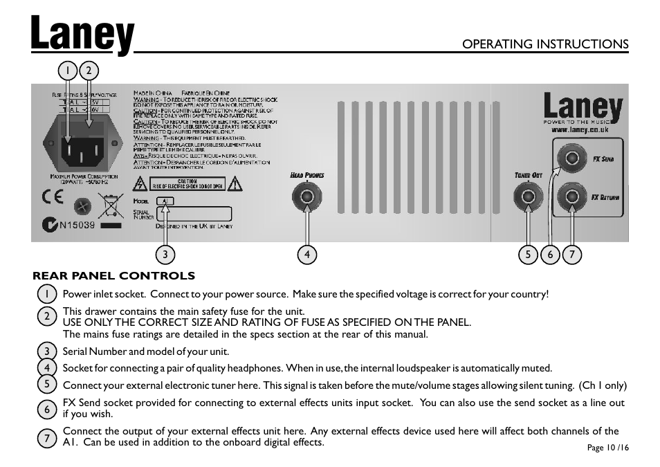 Laney | Laney A1 User Manual | Page 10 / 16