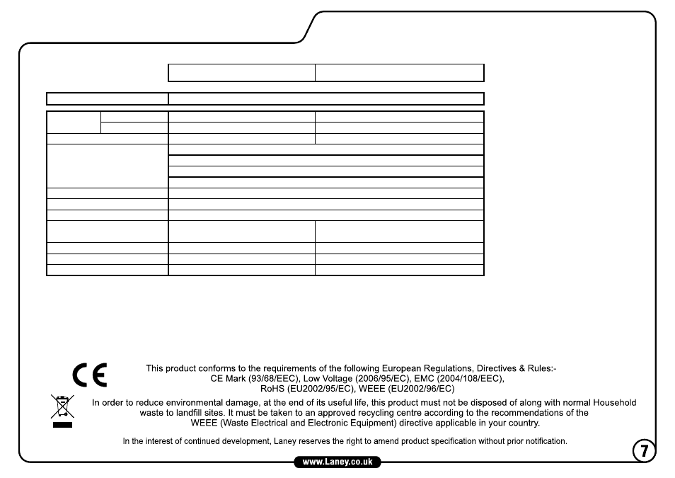 Ah40 ah80, Specifications | Laney AH40 User Manual | Page 7 / 16
