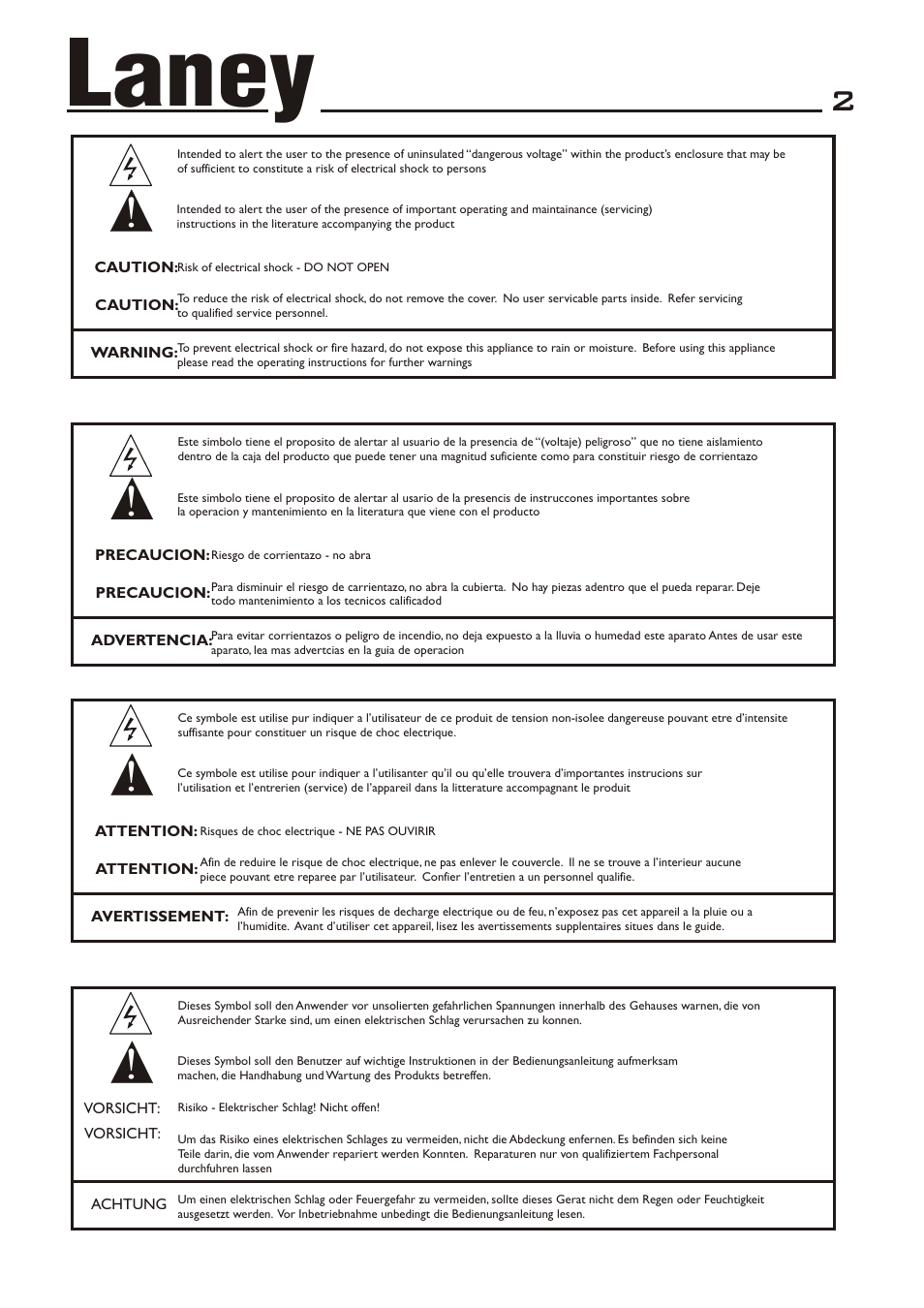 Laney | Laney CX12-A User Manual | Page 2 / 12