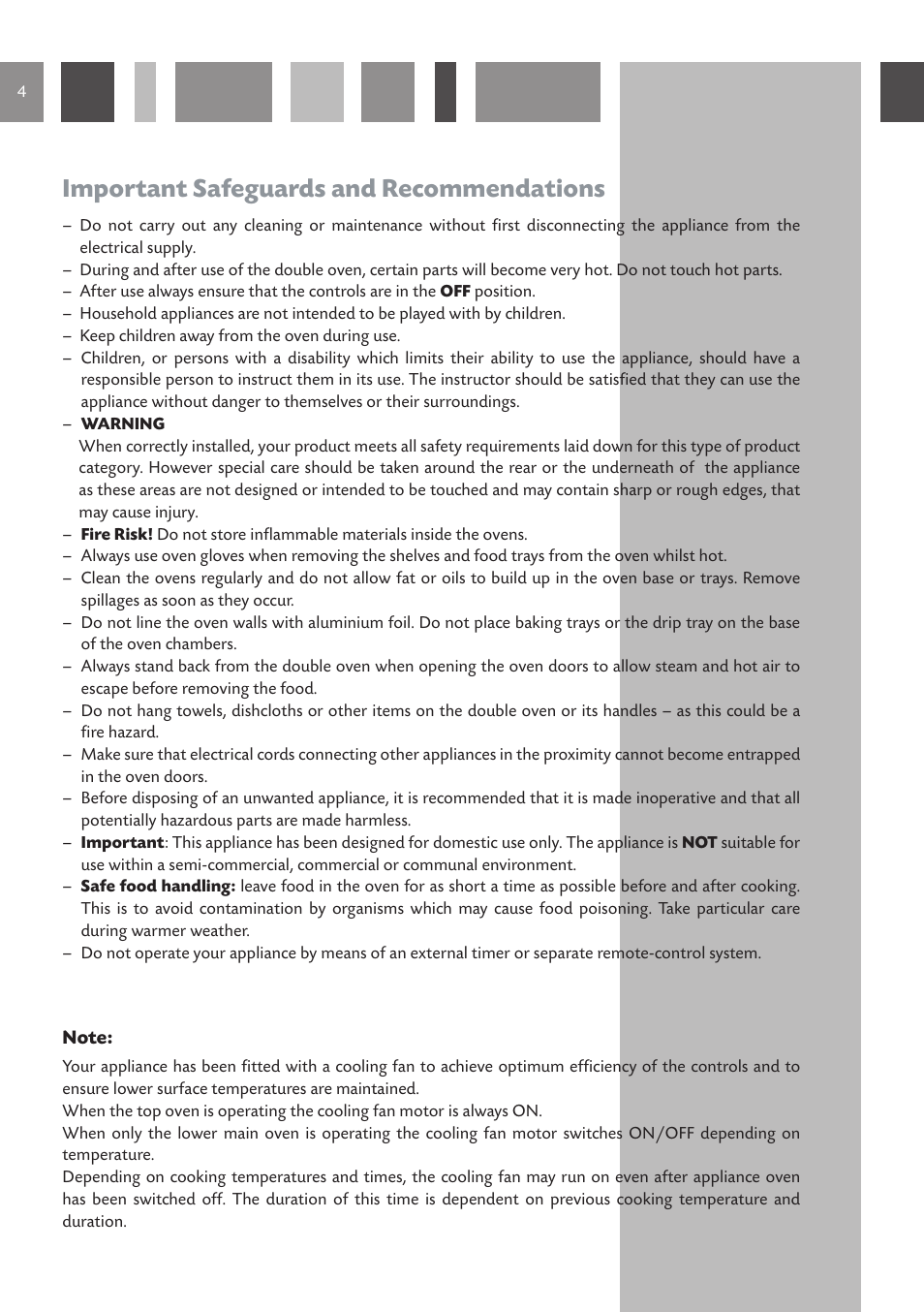 Important safeguards and recommendations | CDA 11Z6 User Manual | Page 4 / 52