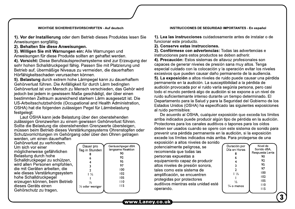 Laney LV412A User Manual | Page 3 / 8