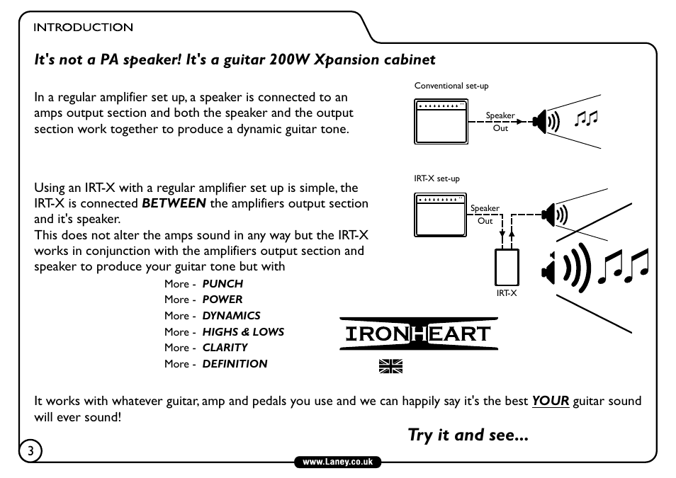 Try it and see... irt-x | Laney IRT-X User Manual | Page 4 / 20