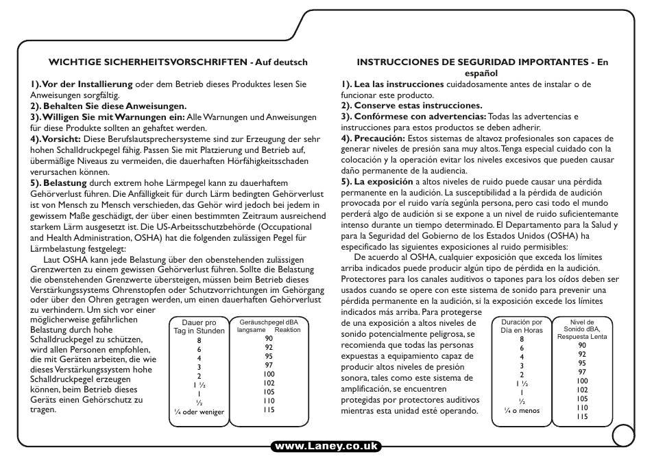 Laney LT112 User Manual | Page 3 / 8